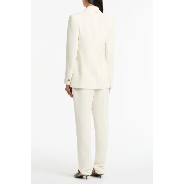 Carla Zampatti Ivory Crepe Shawl Collar Jacket | Blazers | Coveti