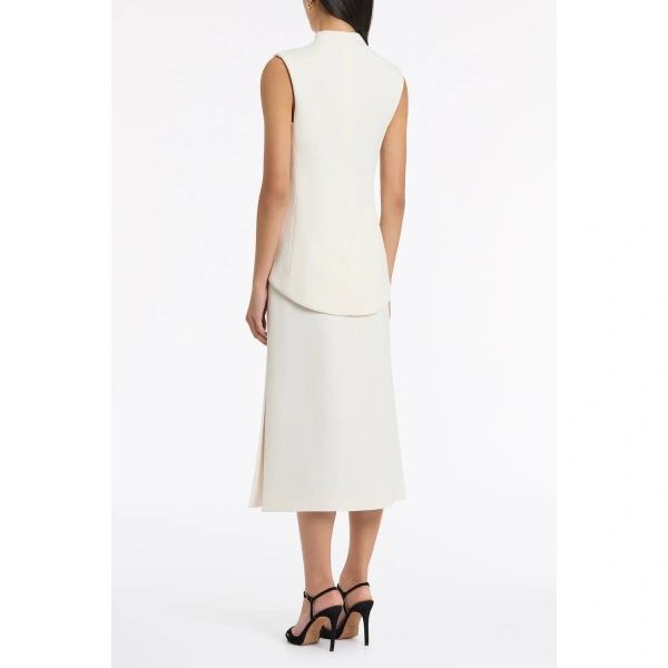 Carla Zampatti Ivory Crepe Side Split Pencil Skirt | Pencil Skirts | Coveti