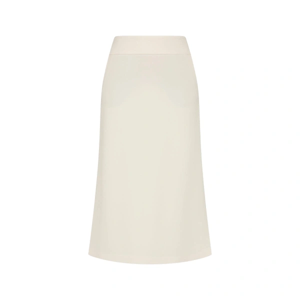 Ivory Crepe Side Split Pencil Skirt