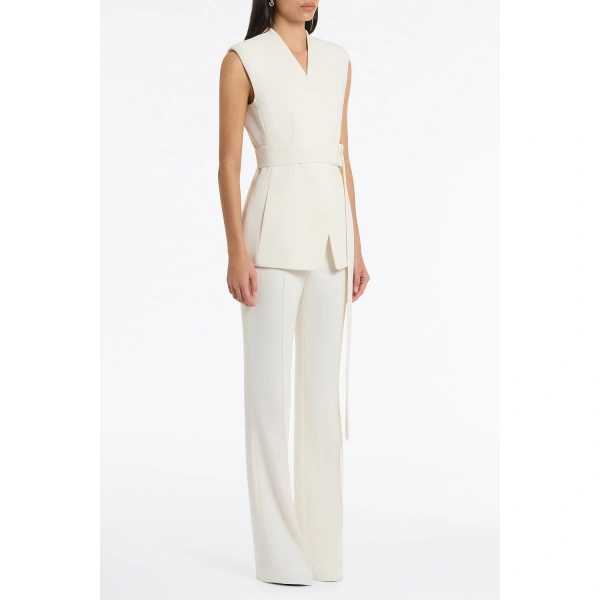 Carla Zampatti Ivory Crepe Vest | Vests & Gilets | Coveti