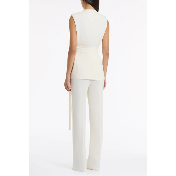 Carla Zampatti Ivory Crepe Vest | Vests & Gilets | Coveti