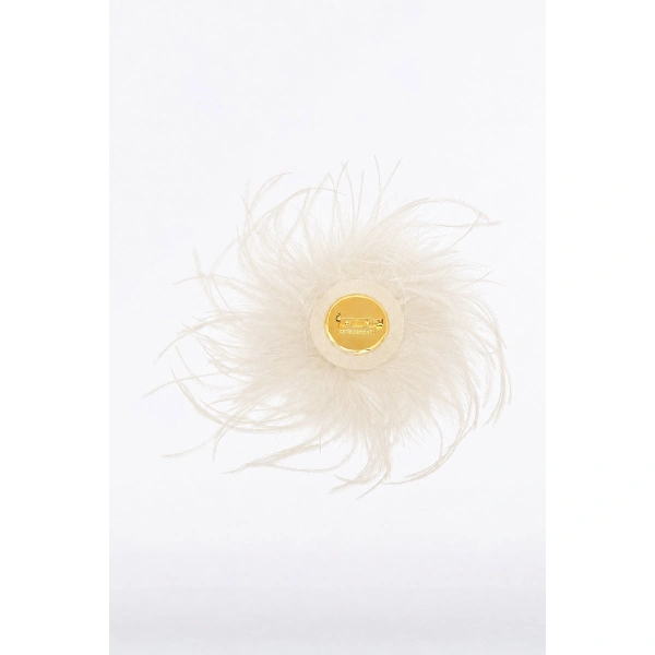 Carla Zampatti Ivory Feather Brooch | Brooches & Pins | Coveti