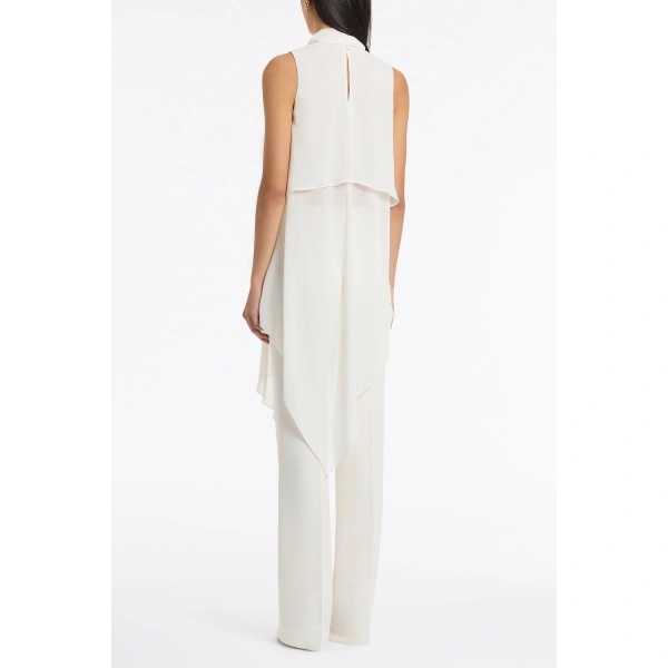 Carla Zampatti Ivory Georgette Tie Top | Blouse | Coveti