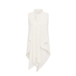 Carla Zampatti Ivory Georgette Tie Top | Blouse | Coveti