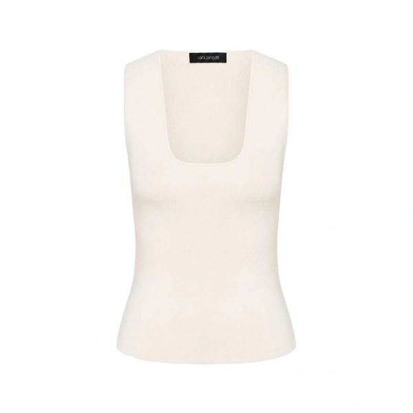 Carla Zampatti Ivory Milano Knit Tank | Sleeveless & Tank Tops | Coveti