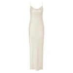 Carla Zampatti Ivory Satin Acetate Cowl Front Slip Gown | Evening Gowns | Coveti