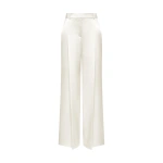 Carla Zampatti Ivory Satin Acetate Deep Pleat Pant | Wide leg pants | Coveti