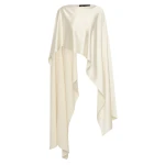 Carla Zampatti Ivory Satin Cape | Scarves | Coveti