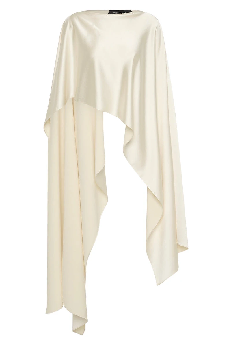 Carla Zampatti Ivory Satin Cape Carla Zampatti Ivory Satin Cape | Scarves | Coveti