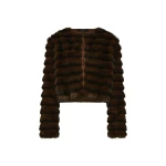 Carla Zampatti Mocha Cropped Fur Jacket | Jackets | Coveti