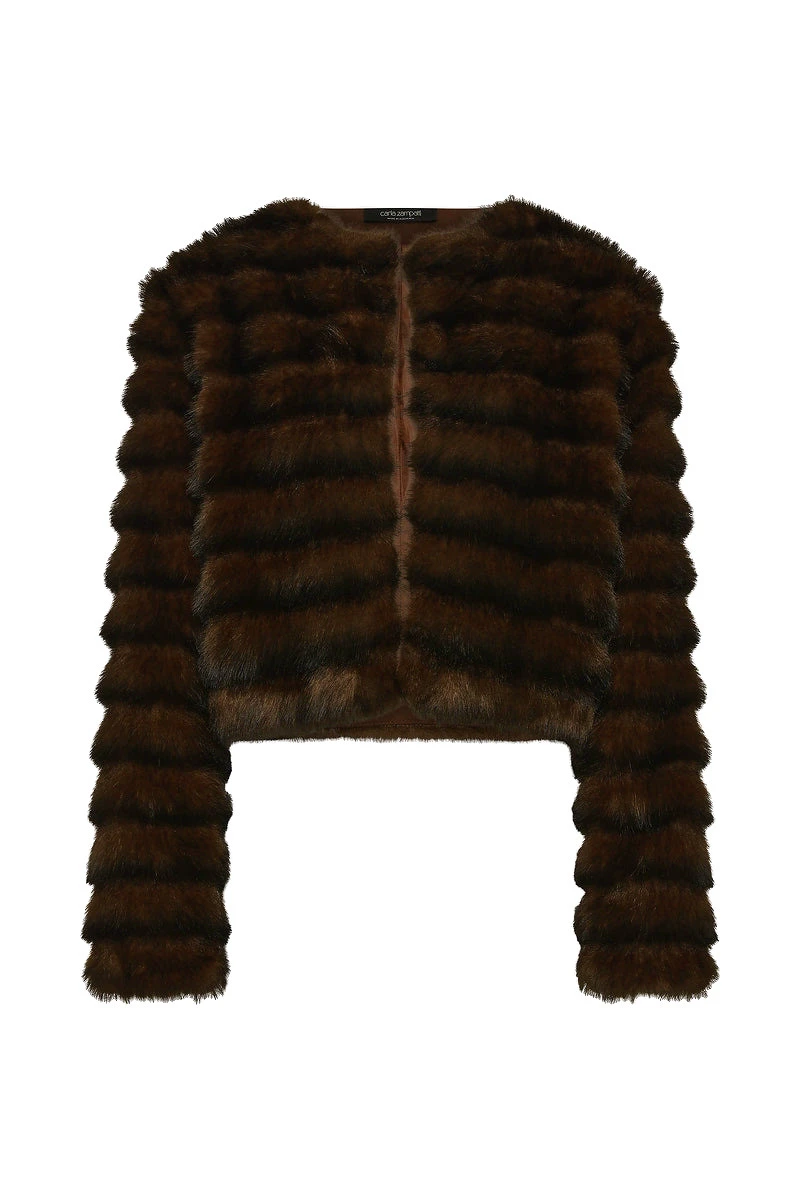 Carla Zampatti Mocha Cropped Fur Jacket Carla Zampatti Mocha Cropped Fur Jacket | Jackets | Coveti