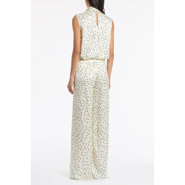 Carla Zampatti Monochrome Dot Silk Viscose Palazzo Pant | Wide leg pants | Coveti