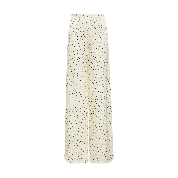Monochrome Dot Silk Viscose Palazzo Pant