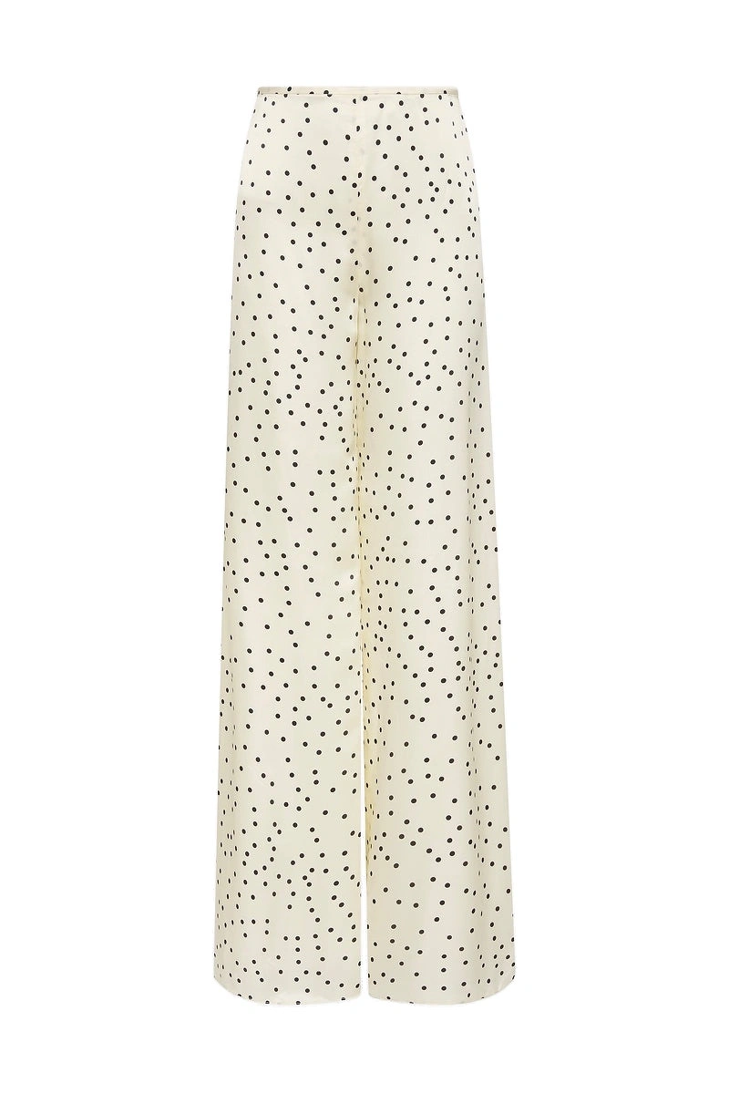 Carla Zampatti Monochrome Dot Silk Viscose Palazzo Pant Carla Zampatti Monochrome Dot Silk Viscose Palazzo Pant | Wide leg pants | Coveti