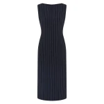 Carla Zampatti Navy Pinstripe Sheath Dress | Midi Dresses | Coveti