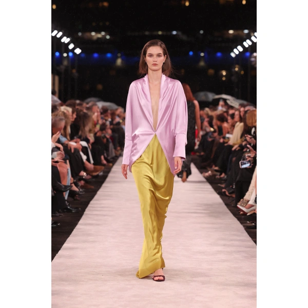 Carla Zampatti Pear Lustre Satin Bias Skirt | Maxi Skirts | Coveti