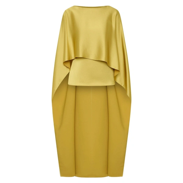 Pear Lustre Satin Long Cape Top