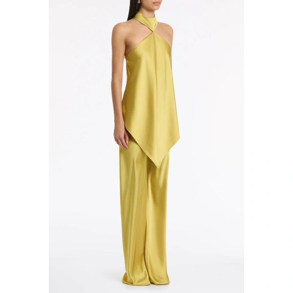 Carla Zampatti Pear Lustre Satin Neck Detail Top | Sleeveless & Tank Tops | Coveti