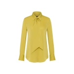 Carla Zampatti Pear Silk Satin Georgette Scarf Detail Blouse | Blouse | Coveti