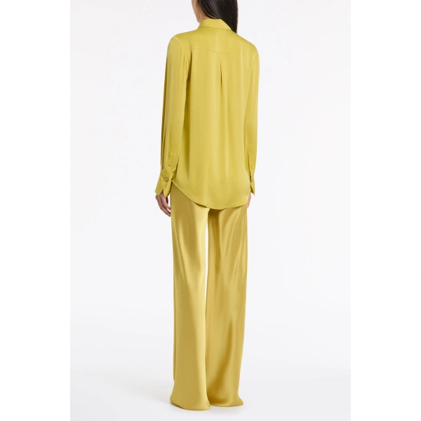 Carla Zampatti Pear Silk Satin Georgette Scarf Detail Blouse | Blouse | Coveti