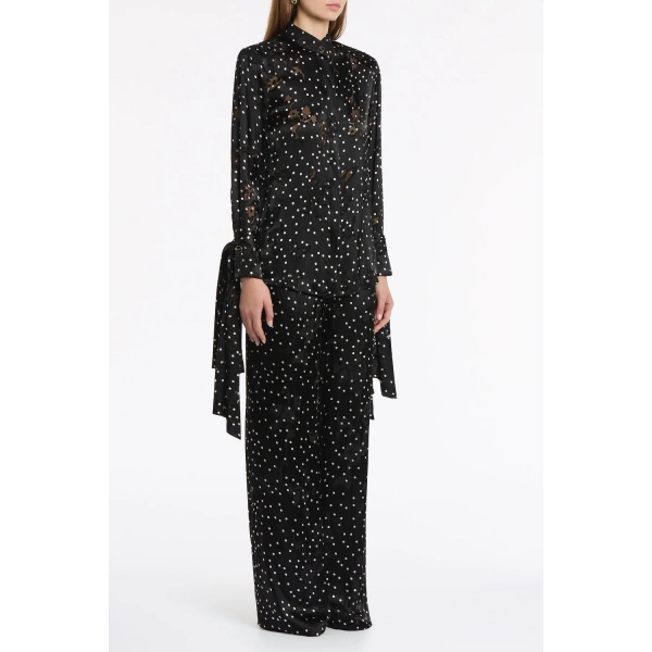 Carla Zampatti Pinspot Silk Burnout Front Neck Drape Blouse | Blouse | Coveti