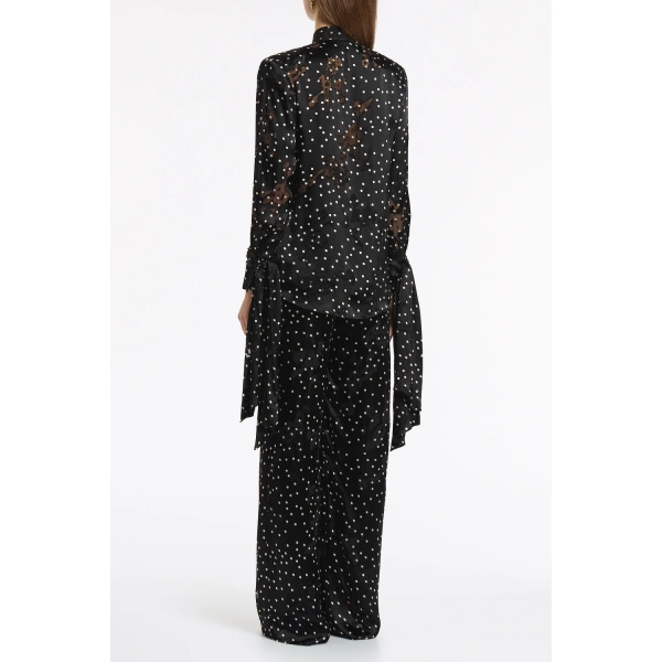 Carla Zampatti Pinspot Silk Burnout Front Neck Drape Blouse | Blouse | Coveti