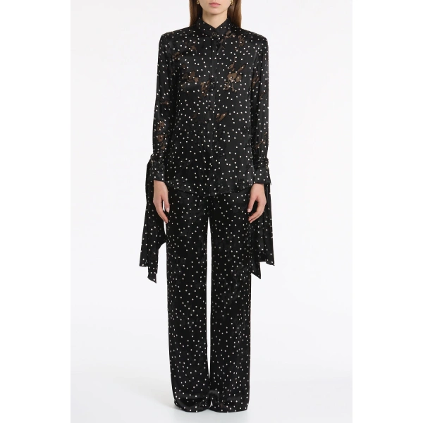 Carla Zampatti Pinspot Silk Burnout Lounge Pant | Wide leg pants | Coveti