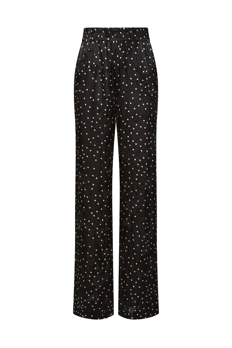 Carla Zampatti Pinspot Silk Burnout Lounge Pant Carla Zampatti Pinspot Silk Burnout Lounge Pant | Wide leg pants | Coveti