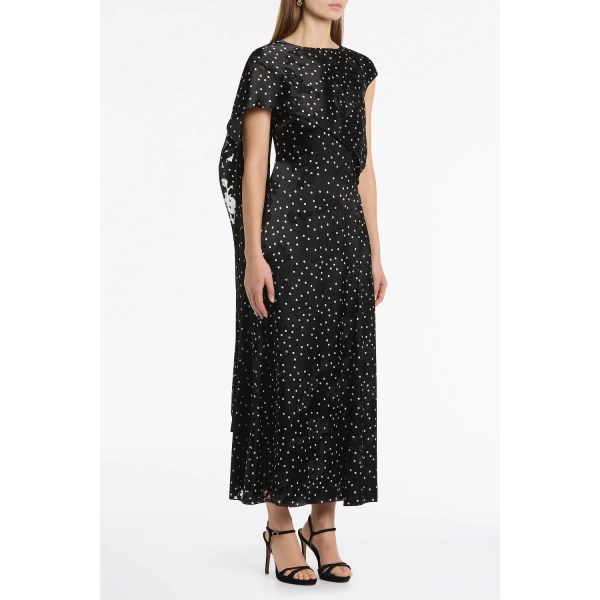 Carla Zampatti Pinspot Silk Burnout Shoulder Wrap Dress | Maxi Dresses | Coveti