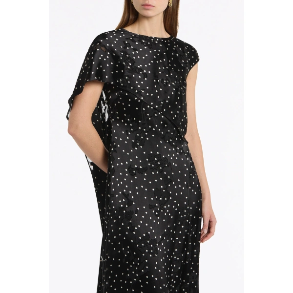 Carla Zampatti Pinspot Silk Burnout Shoulder Wrap Dress | Maxi Dresses | Coveti