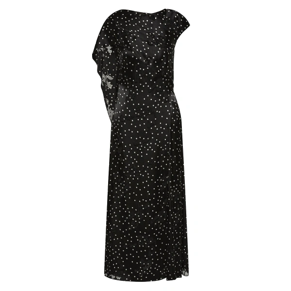 Pinspot Silk Burnout Shoulder Wrap Dress