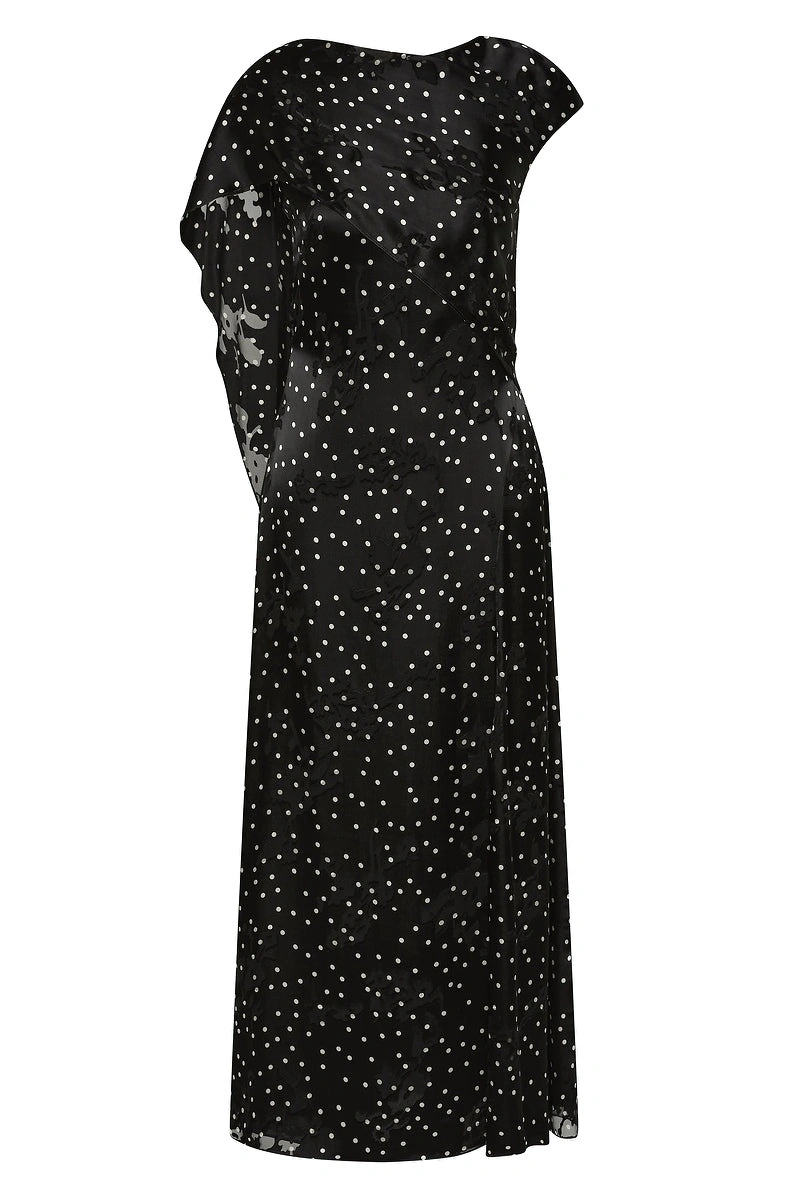 Carla Zampatti Pinspot Silk Burnout Shoulder Wrap Dress Carla Zampatti Pinspot Silk Burnout Shoulder Wrap Dress | Maxi Dresses | Coveti