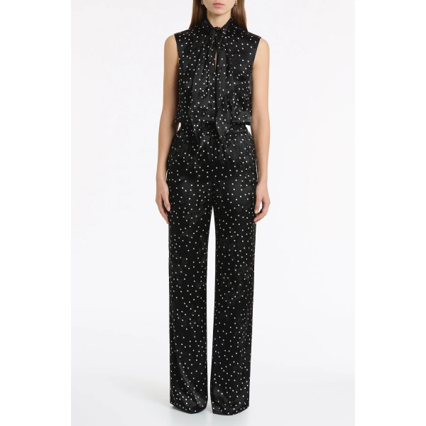 Carla Zampatti Pinspot Silk Burnout Tie Front Sleeveless Top | Sleeveless & Tank Tops | Coveti