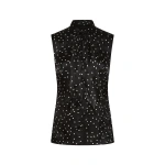 Carla Zampatti Pinspot Silk Burnout Tie Front Sleeveless Top | Sleeveless & Tank Tops | Coveti