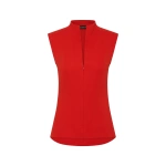 Carla Zampatti Red Crepe High Neck Fitted Bodice | Sleeveless & Tank Tops | Coveti