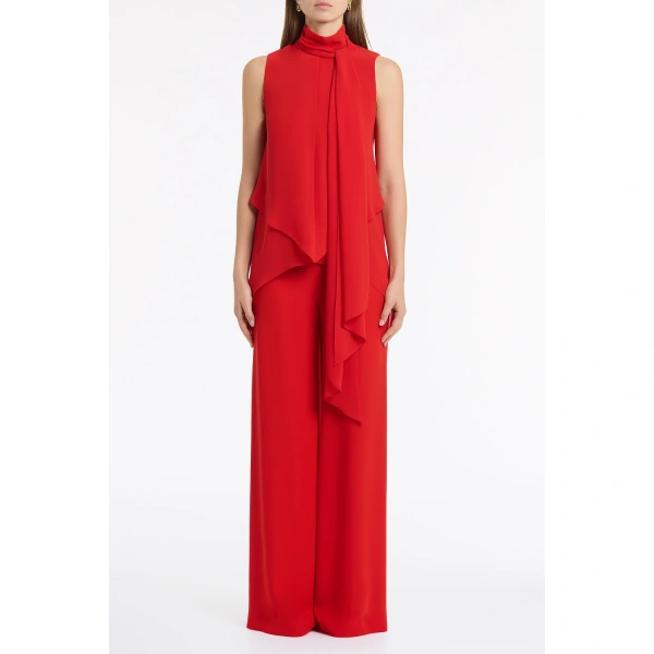 Carla Zampatti Red Crepe Palazzo Pant | Wide leg pants | Coveti