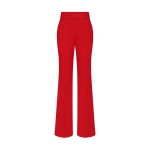 Carla Zampatti Red Crepe Pintuck Flared Pant | Tailored pants | Coveti