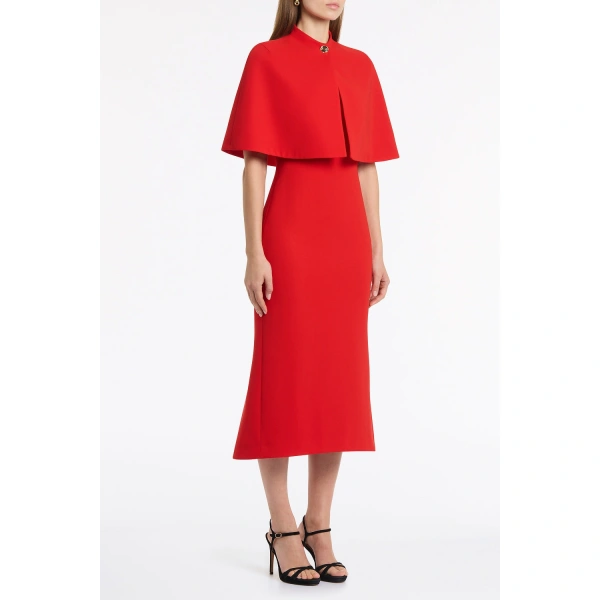 Carla Zampatti Red Crepe Short Cape | Jackets | Coveti