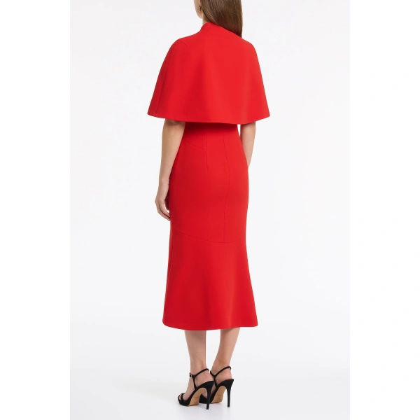 Carla Zampatti Red Crepe Short Cape | Jackets | Coveti