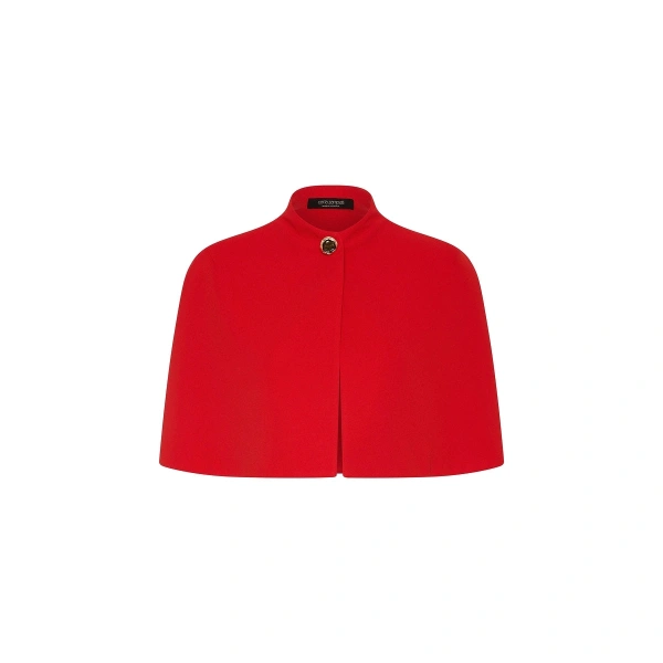 Carla Zampatti Red Crepe Short Cape | Jackets | Coveti