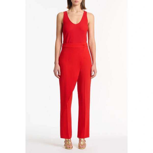 Carla Zampatti Red Georgette Scoop Neck Cami | Camisoles | Coveti