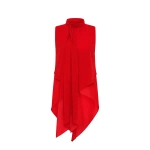 Carla Zampatti Red Georgette Tie Top | Blouse | Coveti