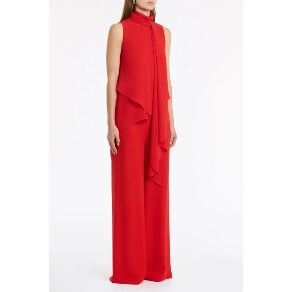 Carla Zampatti Red Georgette Tie Top | Blouse | Coveti