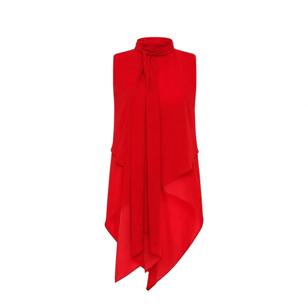 Red Georgette Tie Top