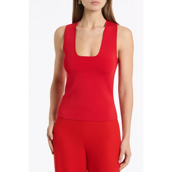 Carla Zampatti Red Milano Knit Tank | Sleeveless & Tank Tops | Coveti