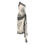 Carla Zampatti Rococo Silk Twill Asymmetrical Scarf Gown | Maxi Dresses | Coveti