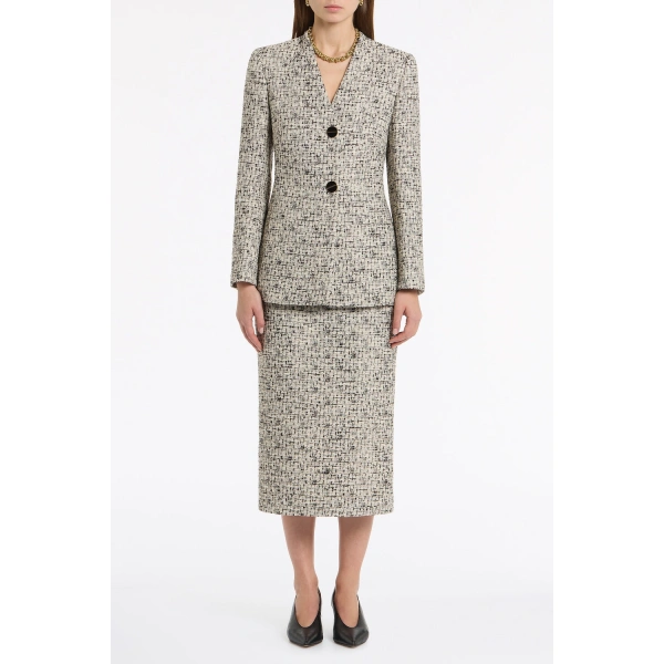 Carla Zampatti Shimmer Fleck Tweed Long Line Pencil Skirt | Pencil Skirts | Coveti