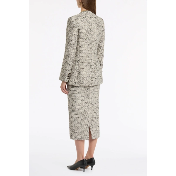 Carla Zampatti Shimmer Fleck Tweed V-neck Jacket | Tweed & Boucle Jackets | Coveti