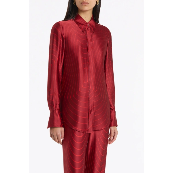 Carla Zampatti Undercurrent Silk Viscose Stretch Classic Blouse | Blouse | Coveti