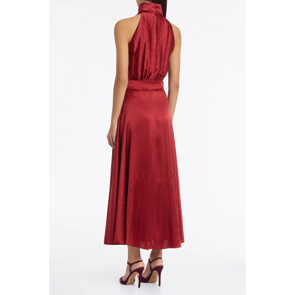 Carla Zampatti Undercurrent Silk Viscose Stretch Halter Dress | Maxi Dresses | Coveti